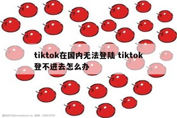 tiktok在国内无法登陆 tiktok登不进去怎么办