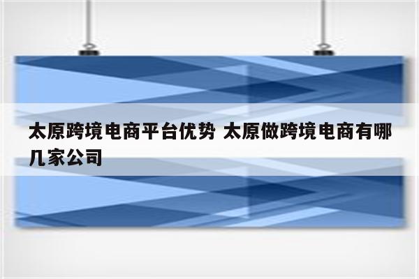 太原跨境电商平台优势 太原做跨境电商有哪几家公司