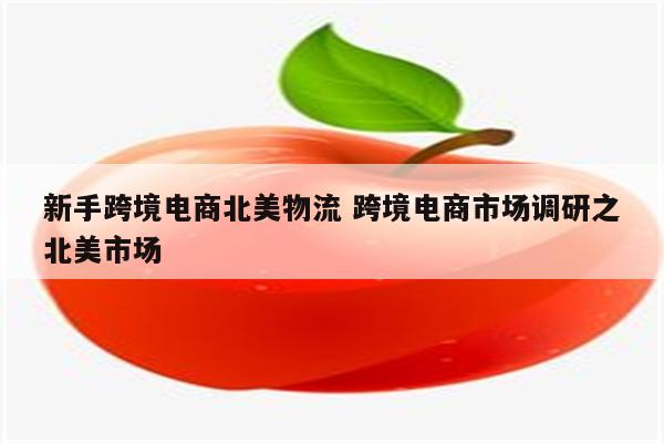 新手跨境电商北美物流 跨境电商市场调研之北美市场