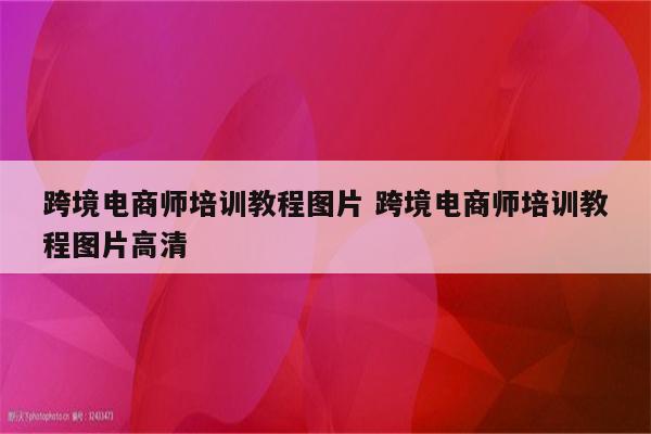 跨境电商师培训教程图片 跨境电商师培训教程图片高清