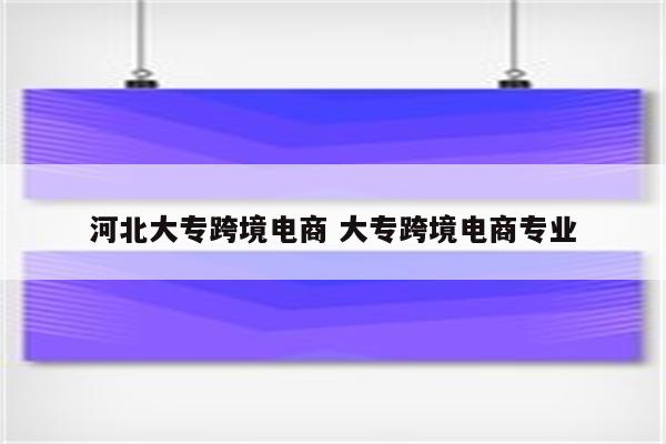 河北大专跨境电商 大专跨境电商专业