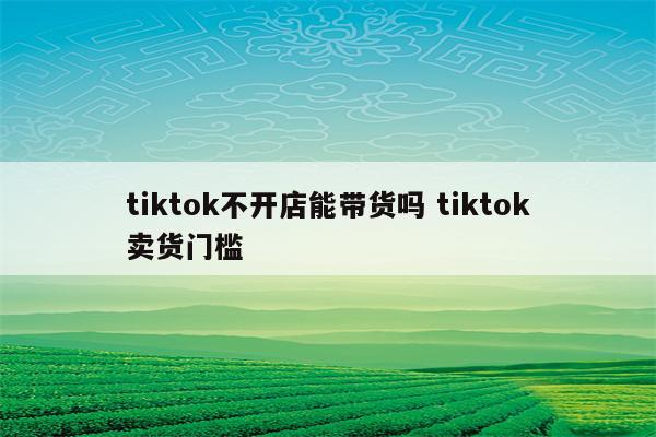 tiktok不开店能带货吗 tiktok卖货门槛
