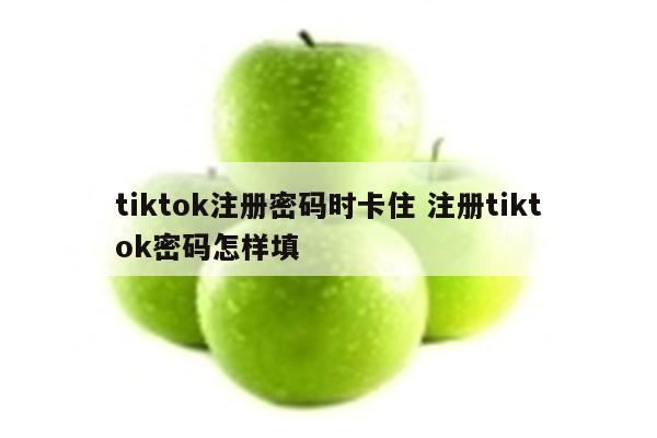 tiktok注册密码时卡住 注册tiktok密码怎样填