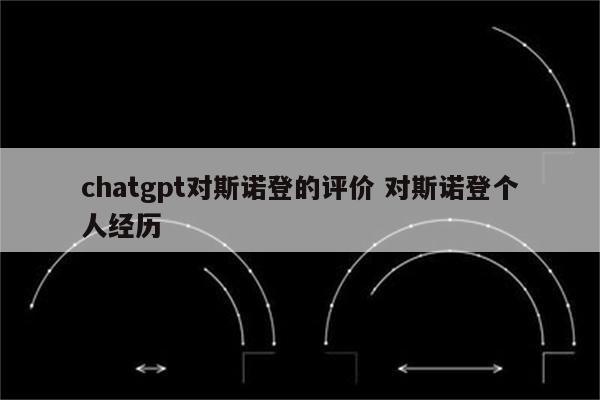 chatgpt对斯诺登的评价 对斯诺登个人经历