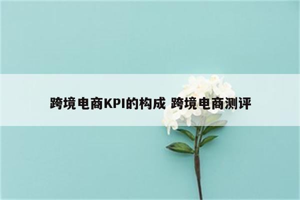 跨境电商KPI的构成 跨境电商测评