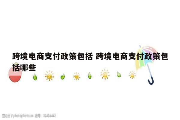 跨境电商支付政策包括 跨境电商支付政策包括哪些