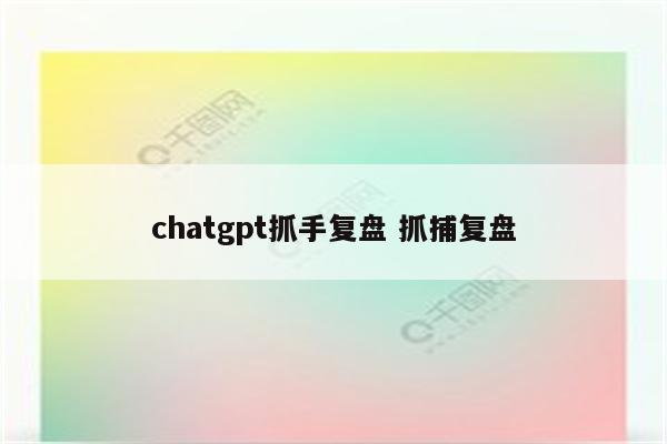 chatgpt抓手复盘 抓捕复盘