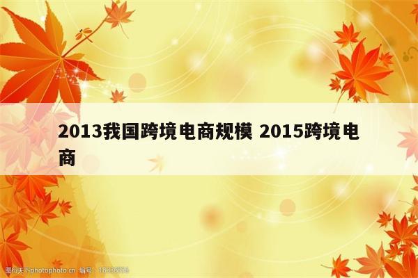 2013我国跨境电商规模 2015跨境电商