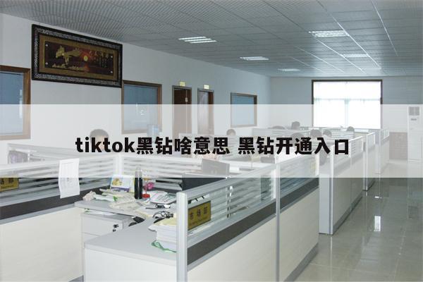 tiktok黑钻啥意思 黑钻开通入口