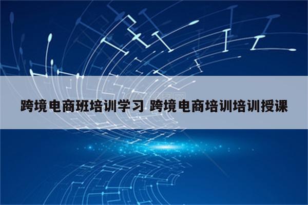 跨境电商班培训学习 跨境电商培训培训授课
