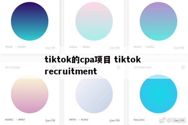 tiktok的cpa项目 tiktok recruitment