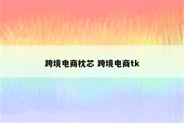 跨境电商枕芯 跨境电商tk