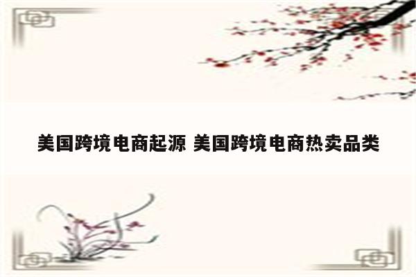 美国跨境电商起源 美国跨境电商热卖品类