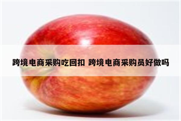 跨境电商采购吃回扣 跨境电商采购员好做吗