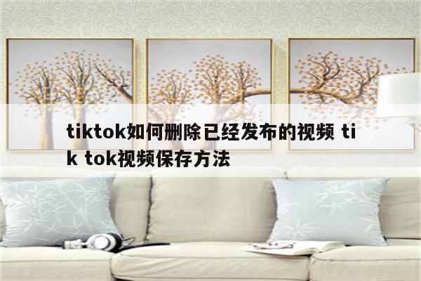 tiktok如何删除已经发布的视频 tik tok视频保存方法