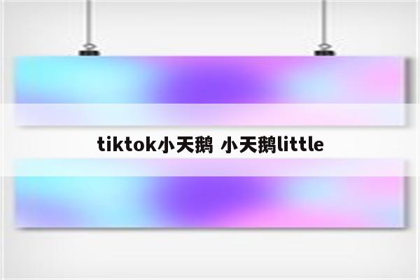 tiktok小天鹅 小天鹅little