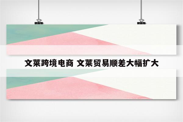 文莱跨境电商 文莱贸易顺差大幅扩大