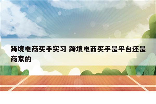 跨境电商买手实习 跨境电商买手是平台还是商家的
