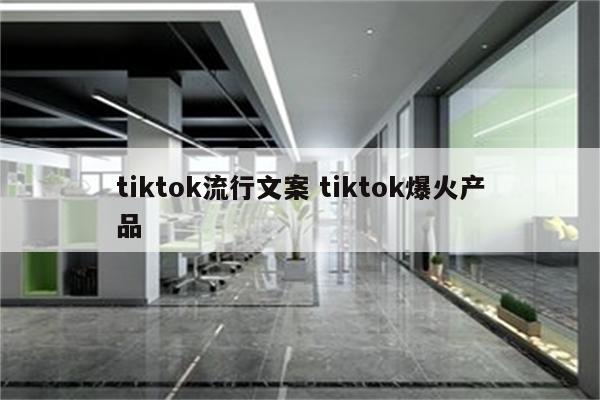 tiktok流行文案 tiktok爆火产品