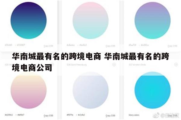 华南城最有名的跨境电商 华南城最有名的跨境电商公司
