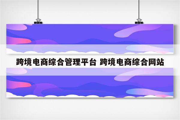 跨境电商综合管理平台 跨境电商综合网站