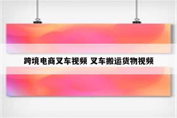 跨境电商叉车视频 叉车搬运货物视频