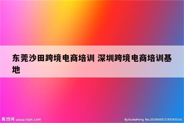 东莞沙田跨境电商培训 深圳跨境电商培训基地