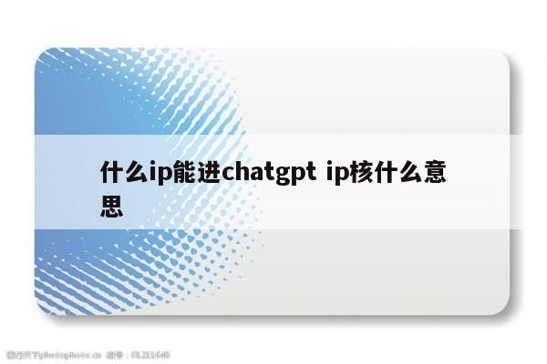 什么ip能进chatgpt ip核什么意思