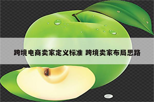 跨境电商卖家定义标准 跨境卖家布局思路