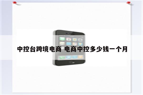 中控台跨境电商 电商中控多少钱一个月