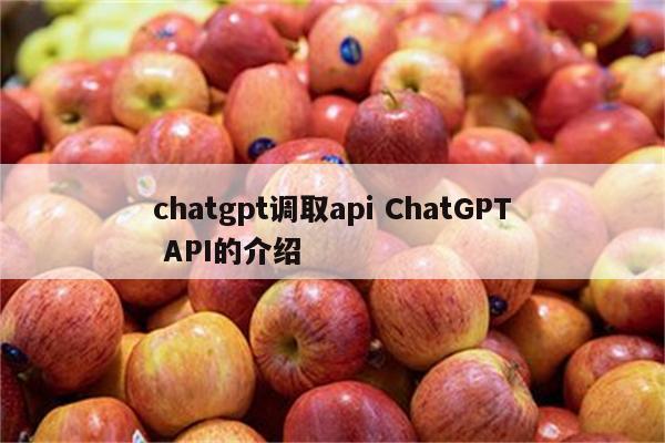 chatgpt调取api ChatGPT API的介绍
