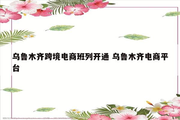 乌鲁木齐跨境电商班列开通 乌鲁木齐电商平台