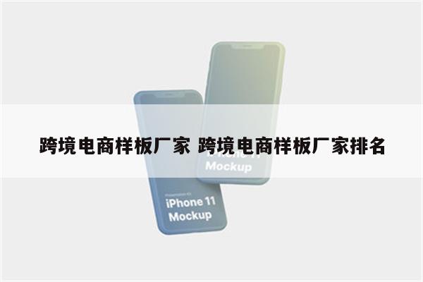 跨境电商样板厂家 跨境电商样板厂家排名