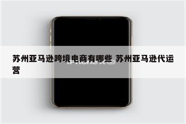 苏州亚马逊跨境电商有哪些 苏州亚马逊代运营