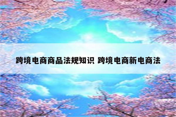 跨境电商商品法规知识 跨境电商新电商法