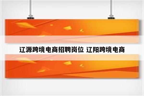 辽源跨境电商招聘岗位 辽阳跨境电商