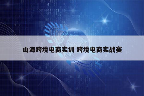 山海跨境电商实训 跨境电商实战赛