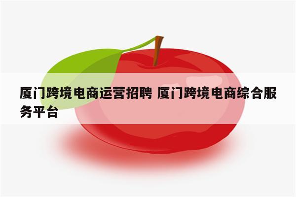 厦门跨境电商运营招聘 厦门跨境电商综合服务平台