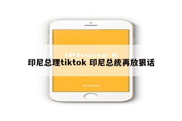 印尼总理tiktok 印尼总统再放狠话