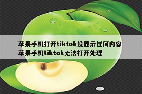 苹果手机打开tiktok没显示任何内容 苹果手机tiktok无法打开处理