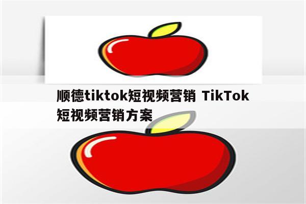 顺德tiktok短视频营销 TikTok短视频营销方案