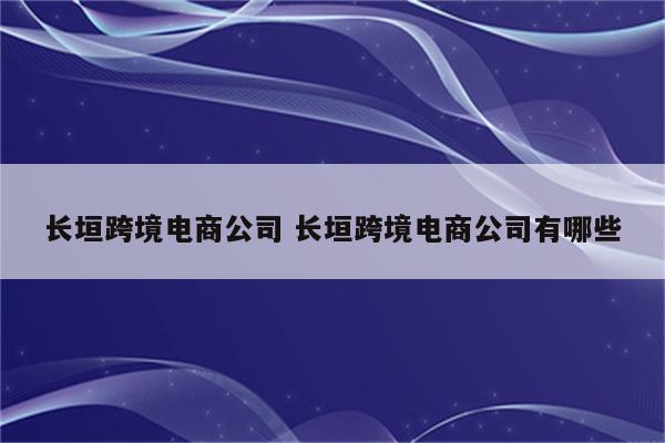 长垣跨境电商公司 长垣跨境电商公司有哪些