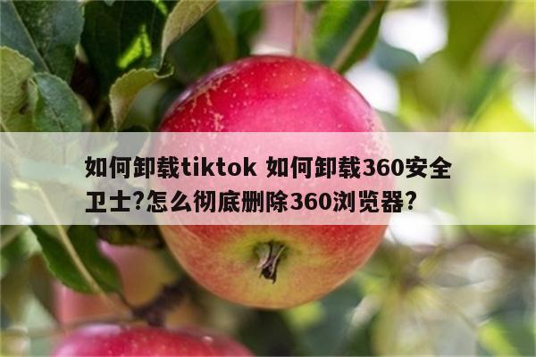 如何卸载tiktok 如何卸载360安全卫士?怎么彻底删除360浏览器?
