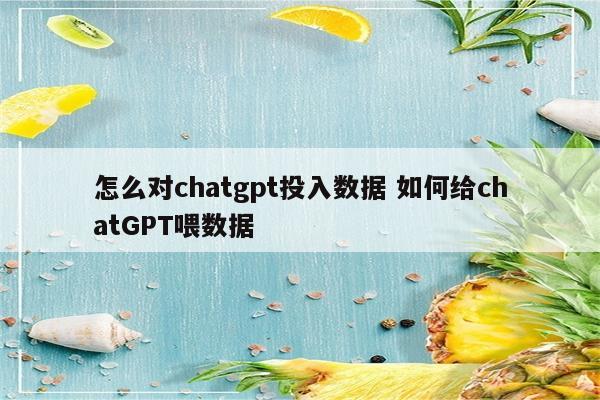 怎么对chatgpt投入数据 如何给chatGPT喂数据