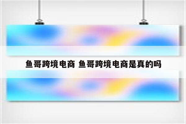 鱼哥跨境电商 鱼哥跨境电商是真的吗