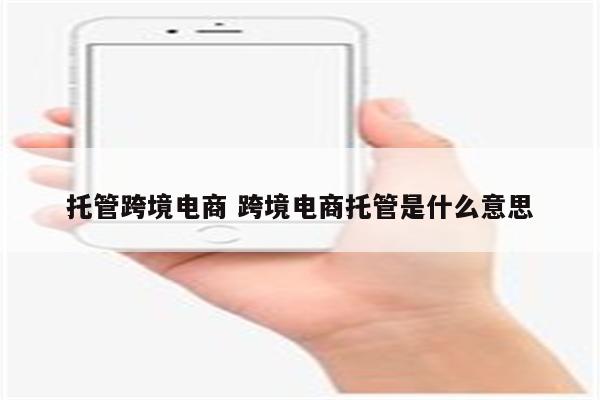 托管跨境电商 跨境电商托管是什么意思