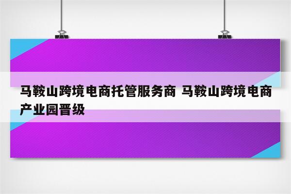 马鞍山跨境电商托管服务商 马鞍山跨境电商产业园晋级