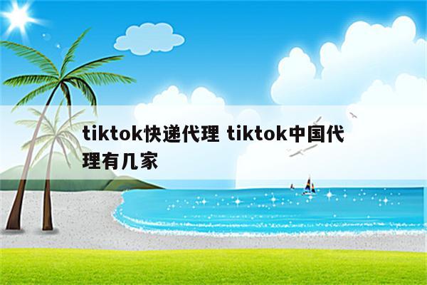 tiktok快递代理 tiktok中国代理有几家