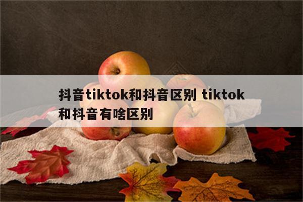 抖音tiktok和抖音区别 tiktok和抖音有啥区别