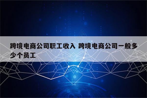 跨境电商公司职工收入 跨境电商公司一般多少个员工